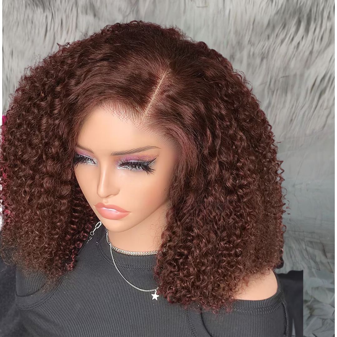 BQUEENS GYGY  Wear go Kinky Curly wig Reddish 6*4 Lace Front Wig