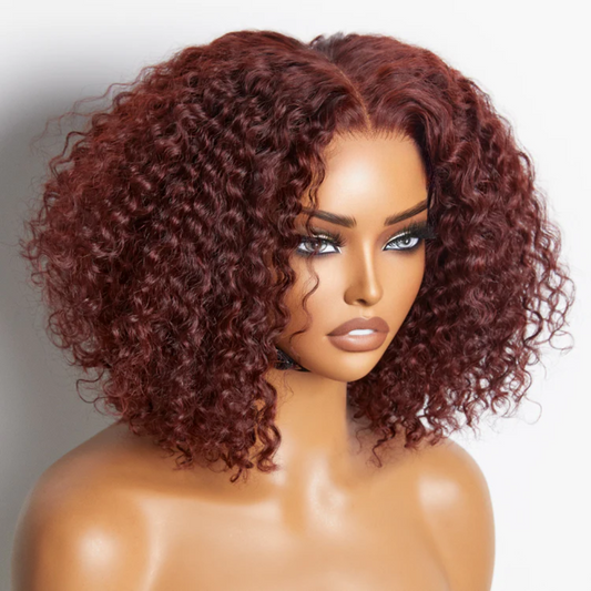 BQUEENS GYGY  Wear go Kinky Curly wig Reddish 6*4 Lace Front Wig