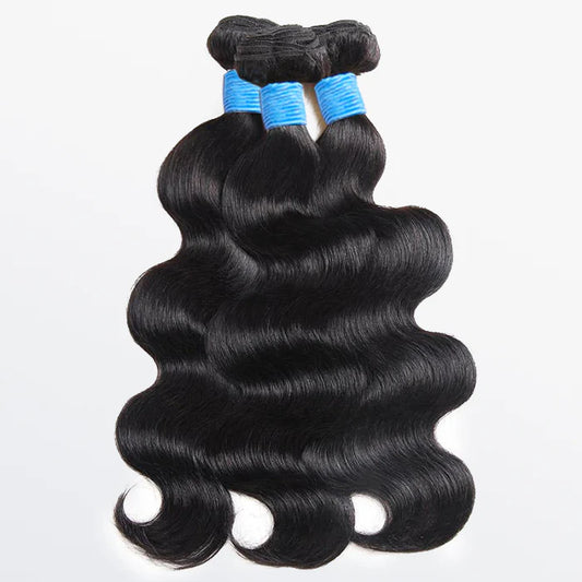 BQUEENS 10-30 Inch Body Wavy Virgin Hair #1B Natural Black