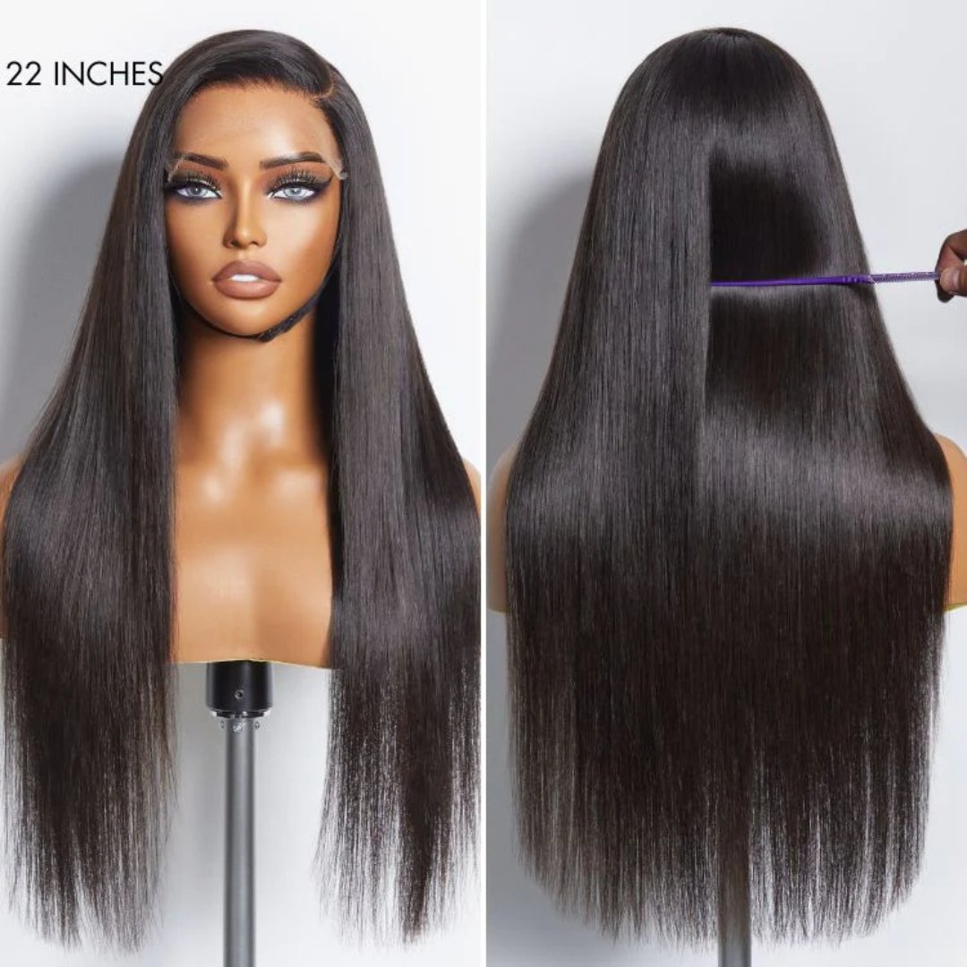 BQUEENS EVA Wear Go | Tiny Knots Pre Bleached Upgraded Straight Glueless HD Lace Wig - BQueens