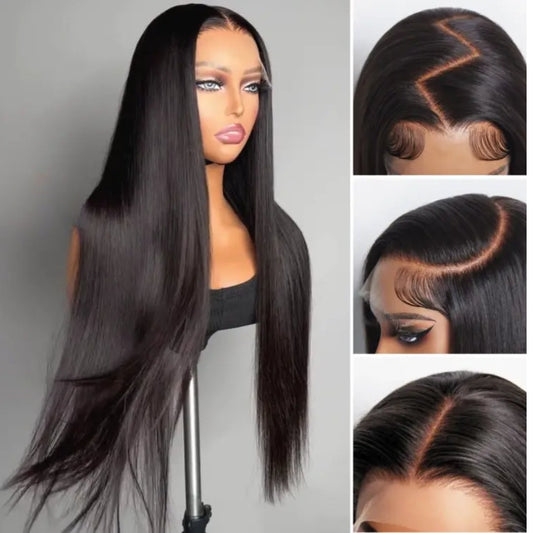 BQUEENS EVA Wear Go | Tiny Knots Pre Bleached Upgraded Straight Glueless HD Lace Wig - BQueens