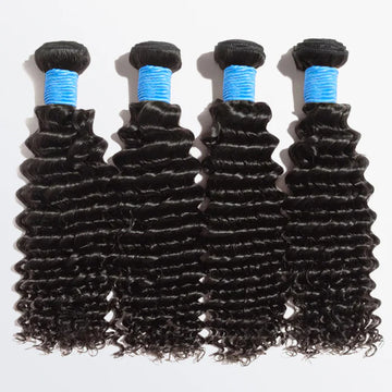 BQUEENS 10-30 Inch Deep Curly Virgin Hair #1B Natural Black